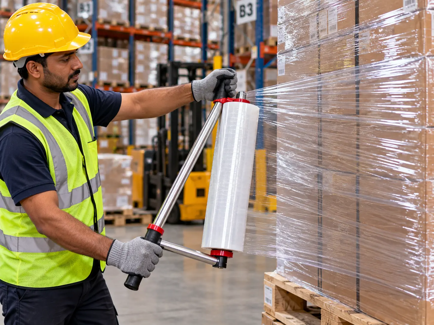 Stretch film handle